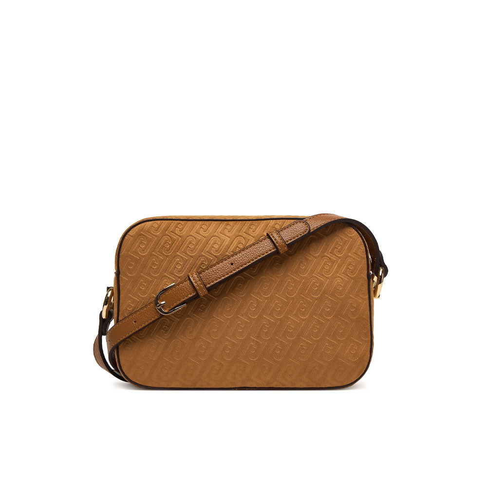 Liu Jo Crossover Manhattan mini handbag in beige with gold hardware, stylish accessory for women, shoulder bag and crossbody design.