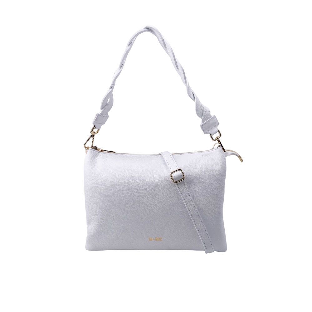 M BRC Onda shoulder bag for women with stylish wave design, crafted from high-quality materials, featuring a sleek strap and elegant look.