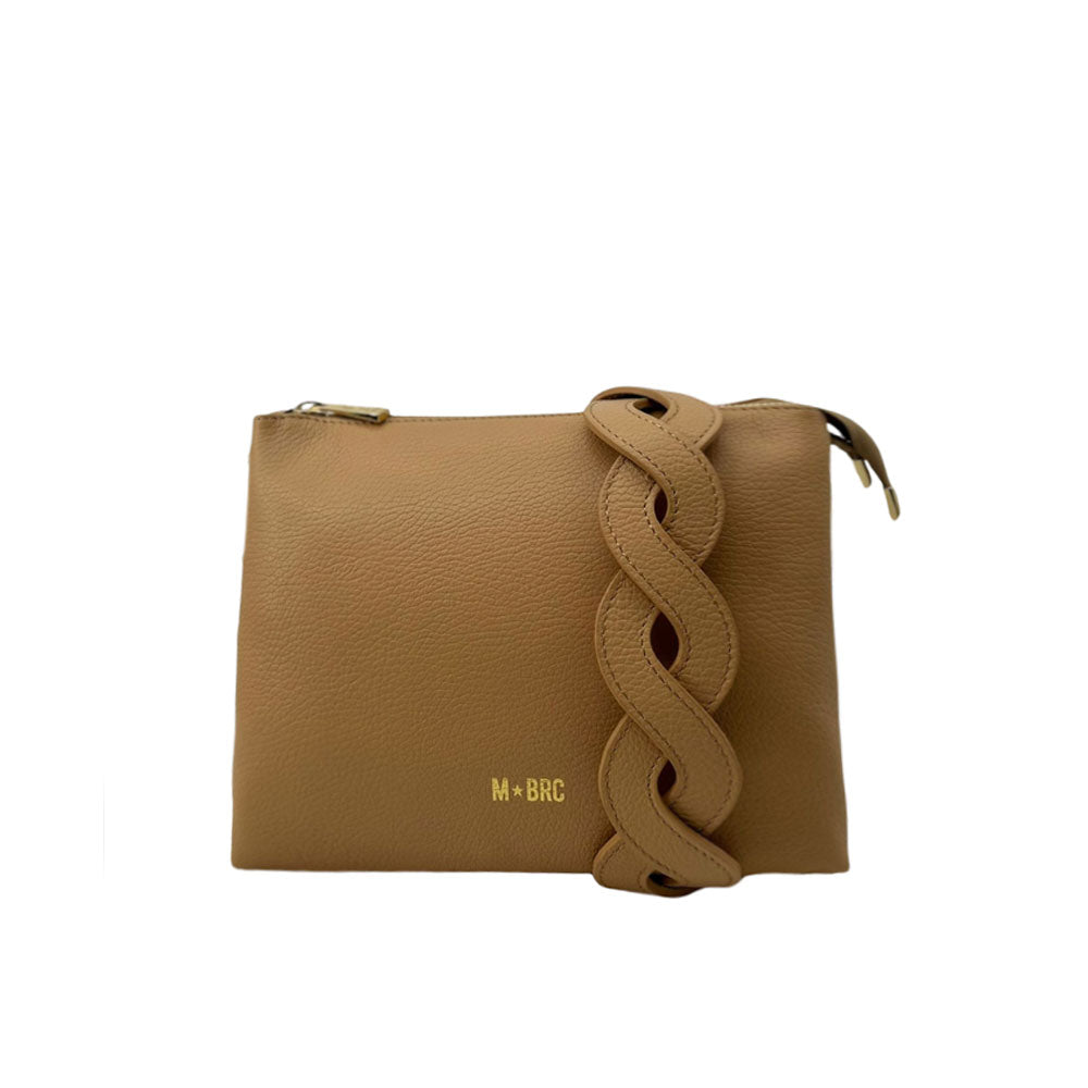 M BRC Onda shoulder bag for women with a stylish wave design, featuring a soft leather finish and adjustable strap.