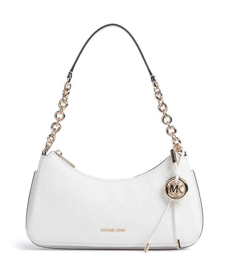 Medium Michael Kors Nolita shoulder bag in pink leather with gold hardware, casual style for women.