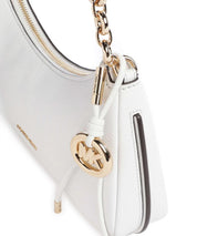 Medium black Michael Kors Nolita shoulder bag with gold hardware, stylish accessory for women.