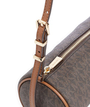 Borsa a spalla monogram Michael Kors con dettaglio del manico regolabile in pelle e della zip dorata.