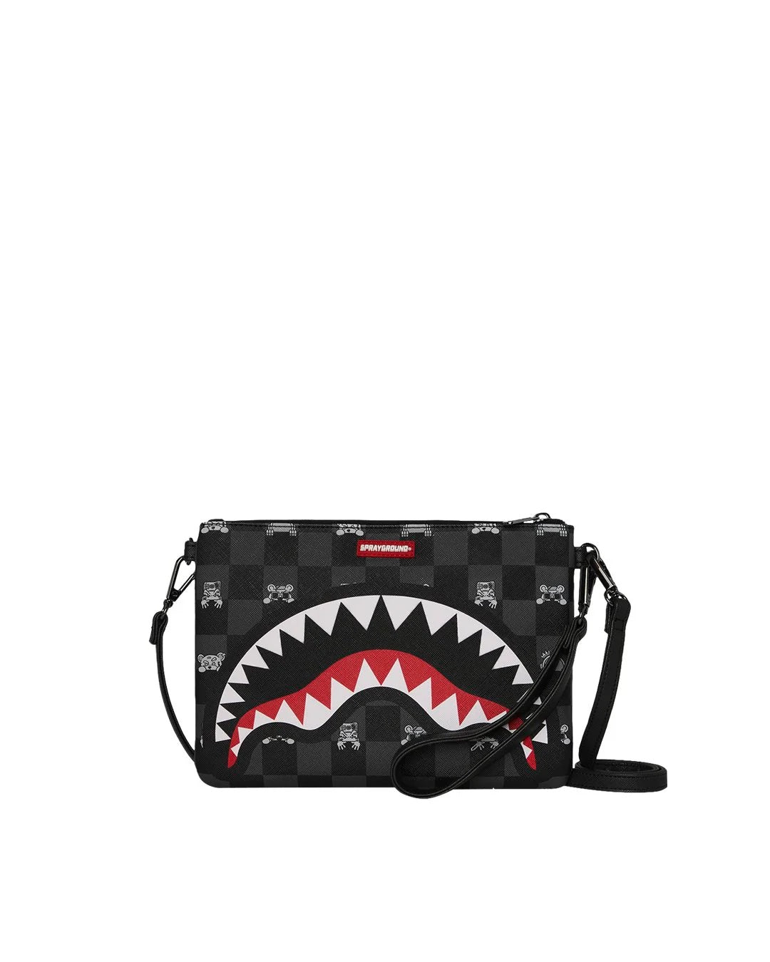 Gray Peeking Character Check Crossbody Pouchette Sprayground - MYLILLY