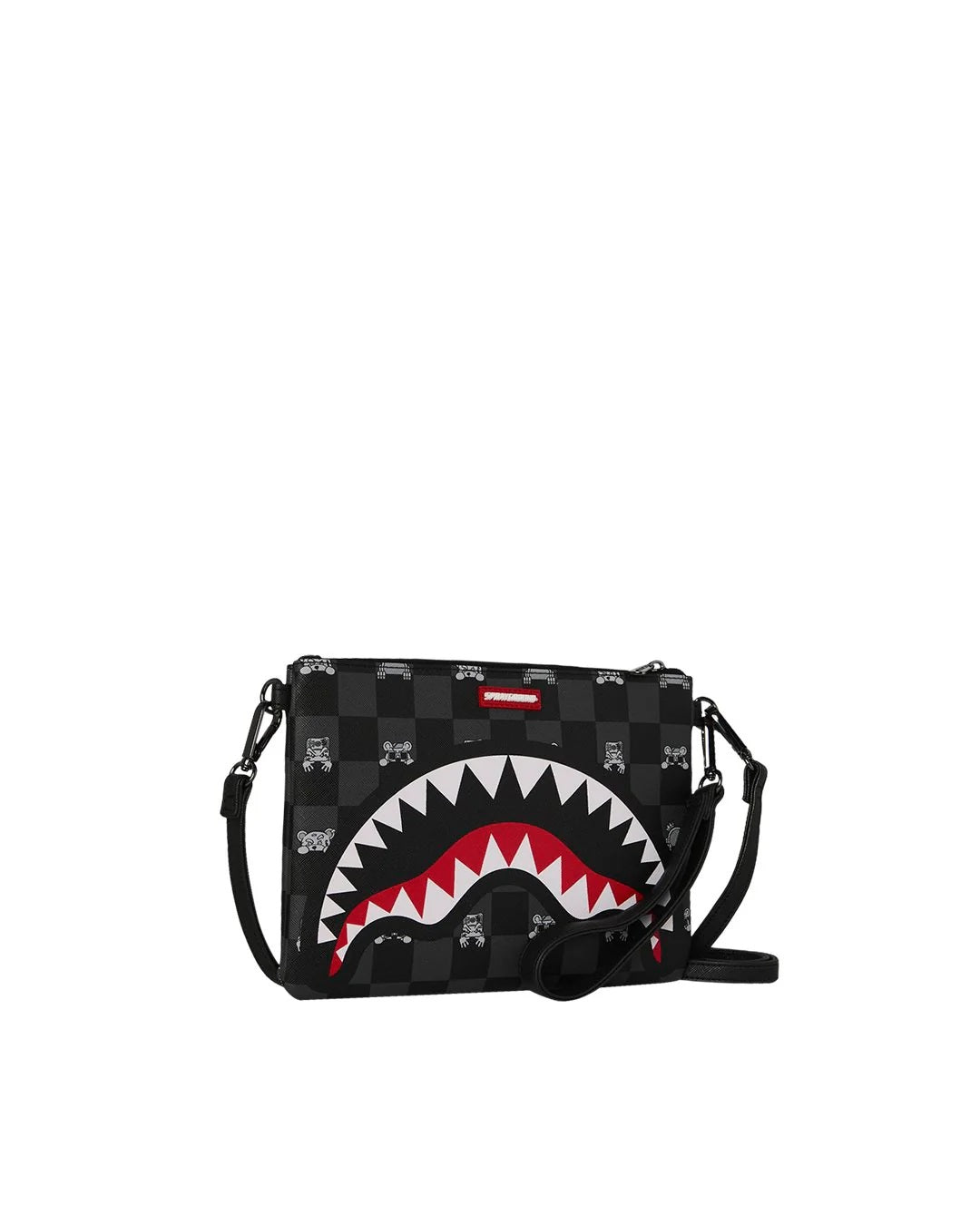 Gray Peeking Character Check Crossbody Pouchette Sprayground - MYLILLY
