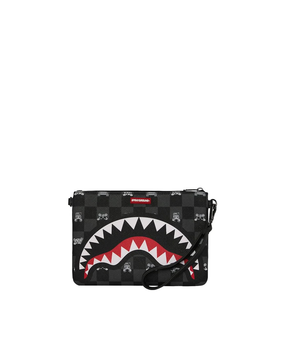 Gray Peeking Character Check Crossbody Pouchette Sprayground - MYLILLY