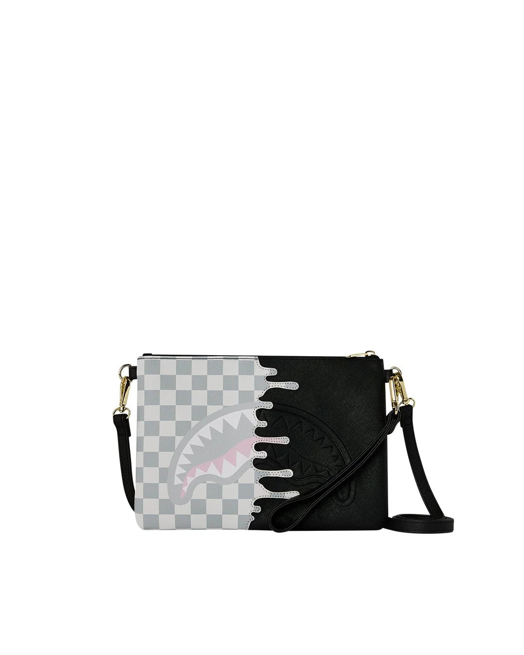 Cream Check Unfinished Shark Crossbody Pouchette Sprayground - MYLILLY