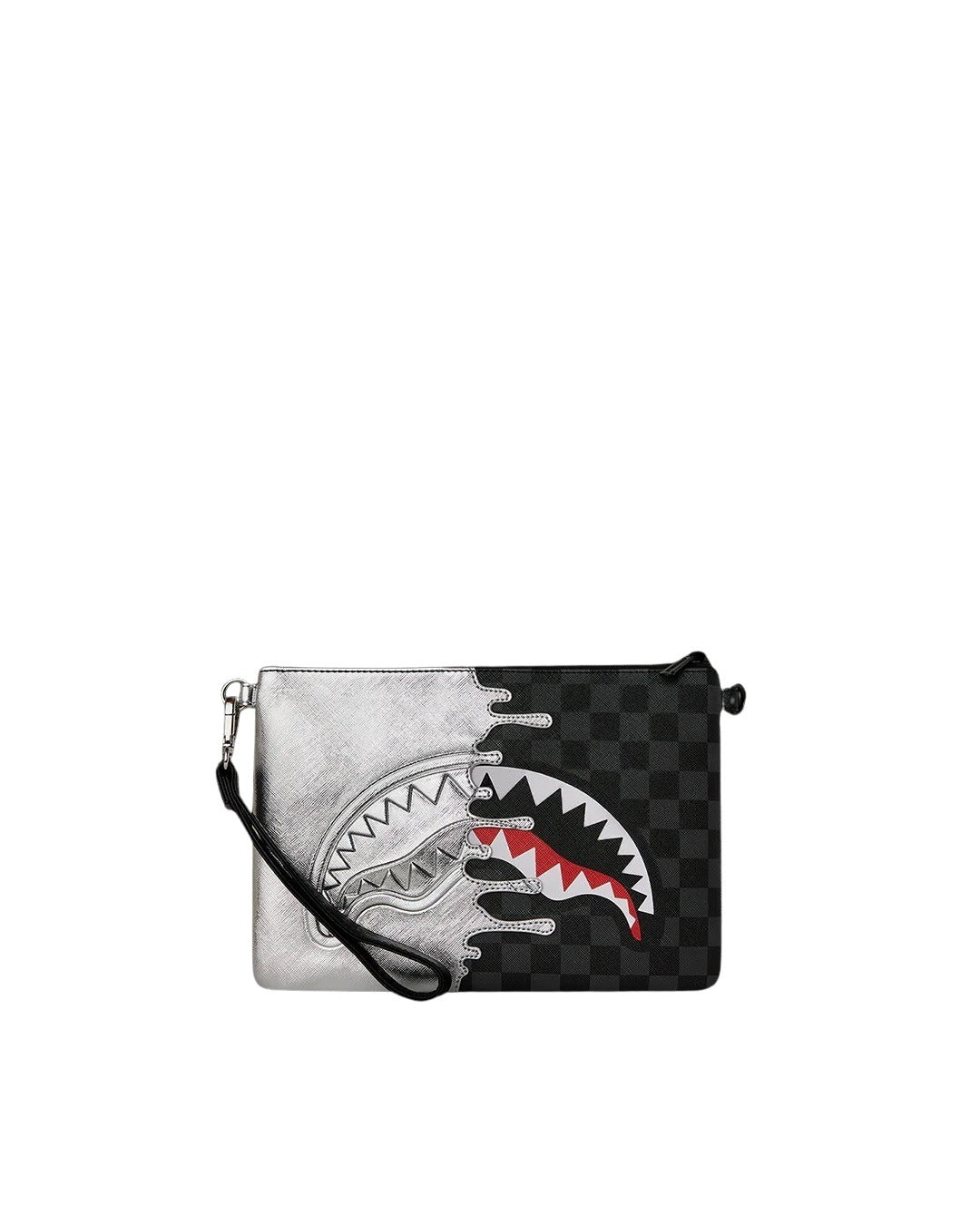 Silver Side Drip Black Check Crossbody Pouchette Sprayground - MYLILLY