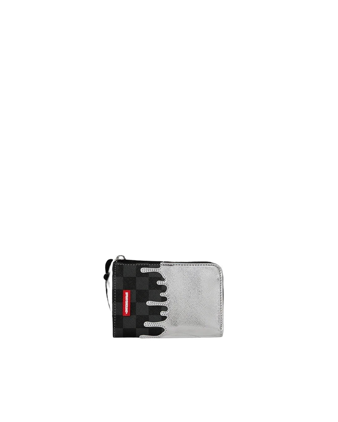 Silver Side Drip Black Check Wallet Sprayground