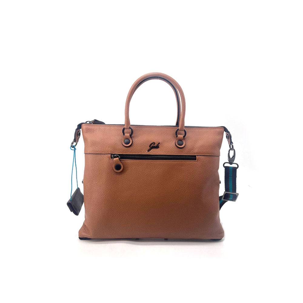 Gabs Borsa G3 Zip Plus medium shoulder bag in black leather with silver hardware, featuring a zip closure and adjustable strap.