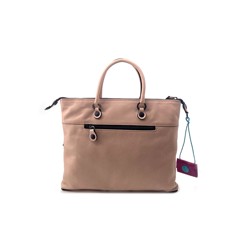 Gabs Borsa G3 Zip Plus medium shoulder bag in black leather with silver hardware, featuring a sleek design and zip closure.