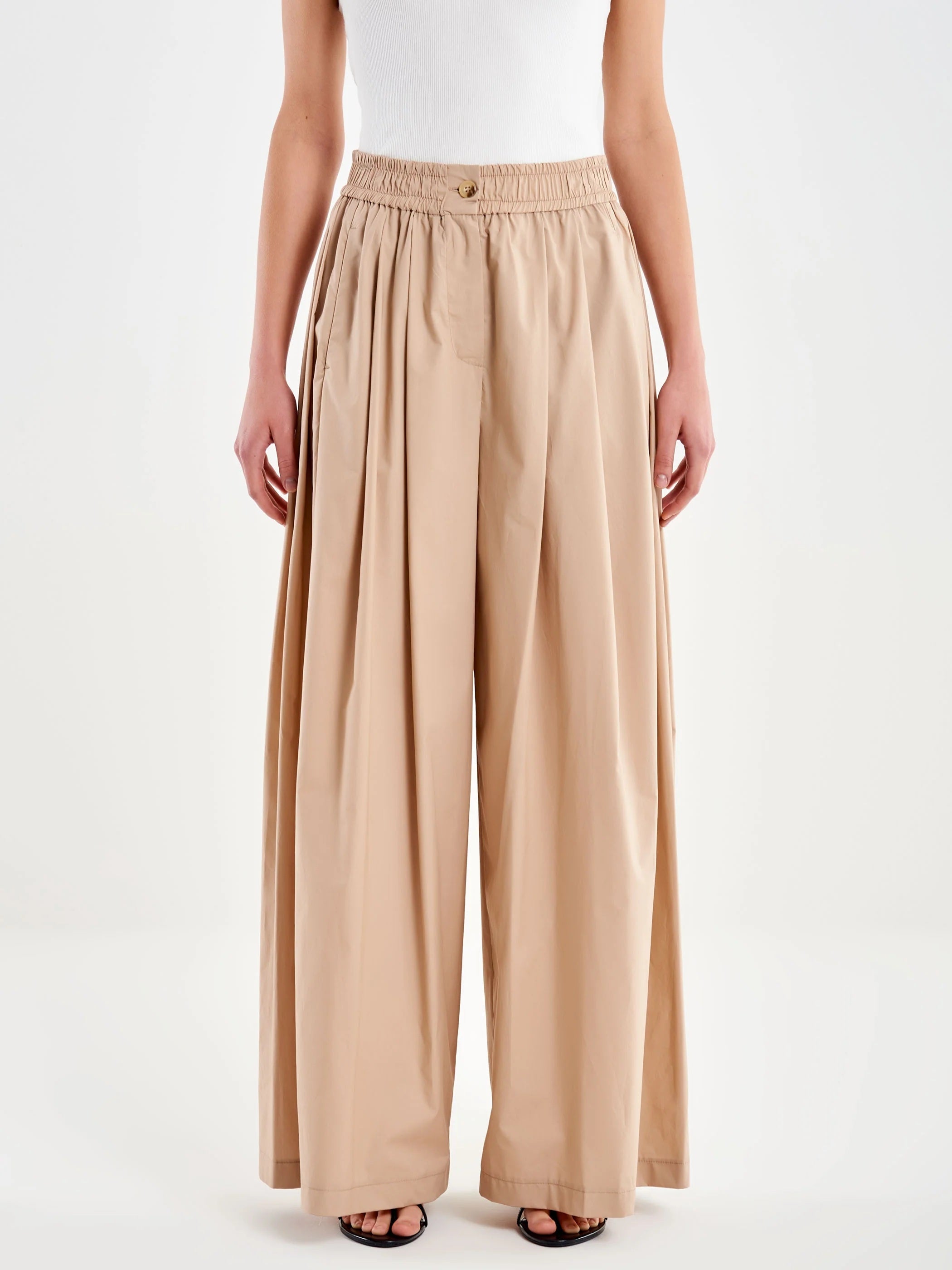 Wide-leg poplin trousers Vicolo
