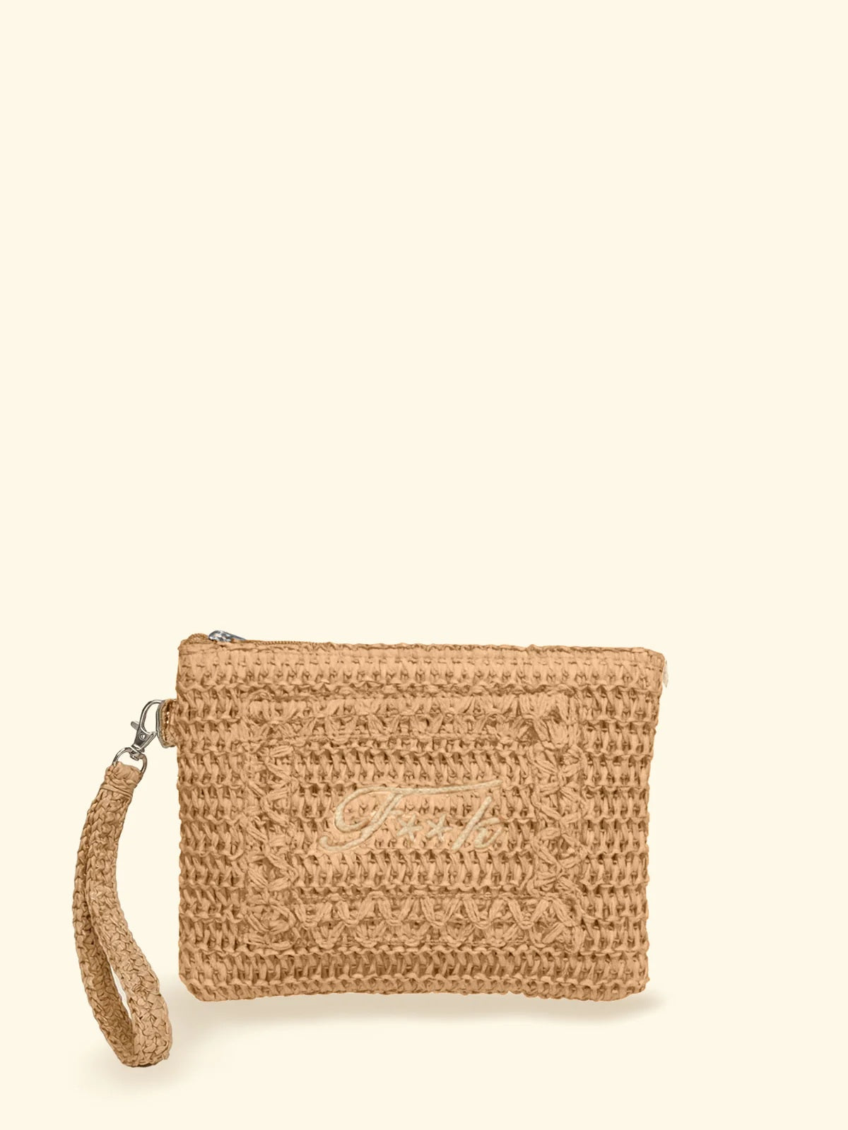 Pochette in rafia F**K