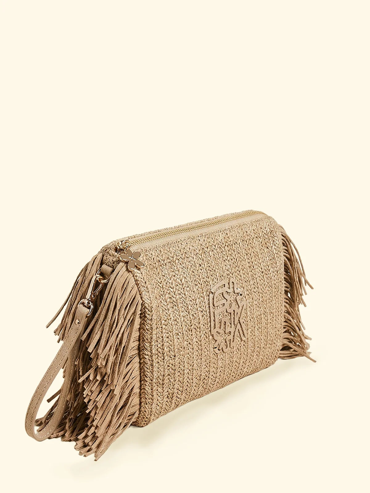 Pochette in paglia F**K