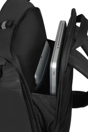 Dettaglio scomparto interno per laptop e tablet dello Zaino rolltop Samsonite Moderny, sicuro e imbottito.