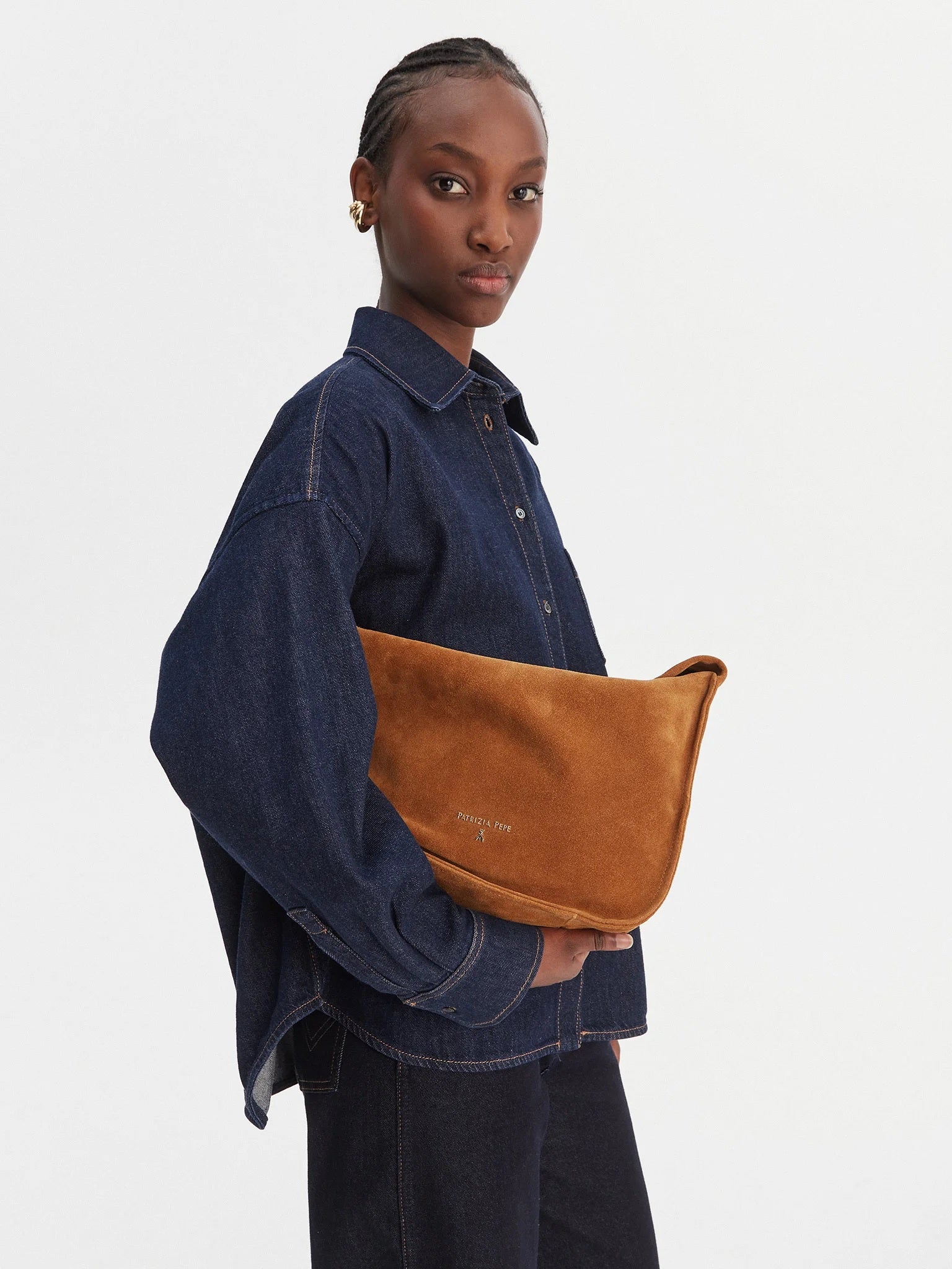 Borsa a spalla Contemporary Hobo in suede Patrizia Pepe