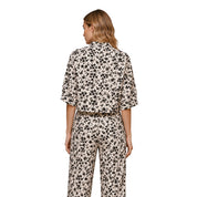 Vicolo Linen Blend Printed Crop Jacket