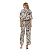 Pantalone con stampa in misto lino Vicolo