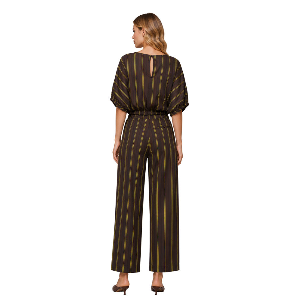 Pantalone a righe in misto lino Vicolo