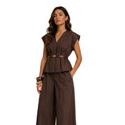 Blusa in cotone scollo V Vicolo