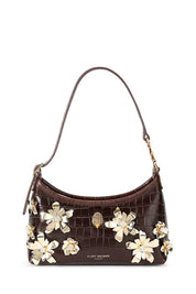 Borsa a spalla Sling Flowers in pelle effetto coccodrillo Kurt Geiger