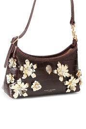Borsa a spalla Sling Flowers in pelle effetto coccodrillo Kurt Geiger