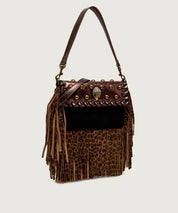 Borsa a spalla Oxford Small Fringe in pelle Kurt Geiger