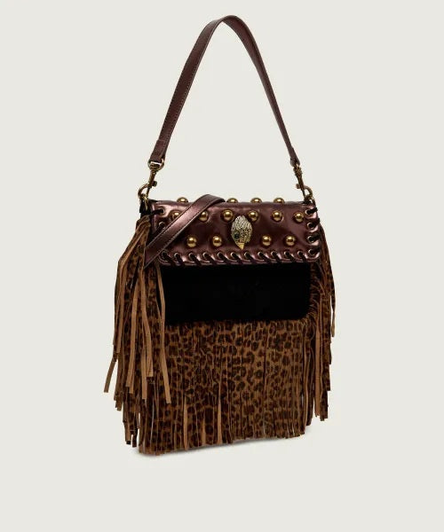Borsa a spalla Oxford Small Fringe in pelle Kurt Geiger