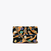 Borsa Mini Kensington Ophelia in velluto con stampa tigrata Kurt Geiger