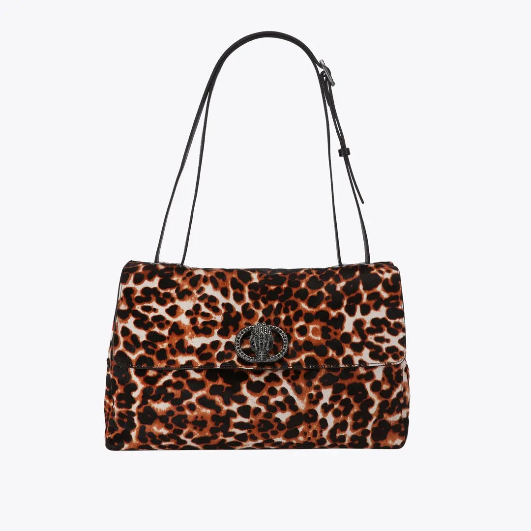 Borsa Chelsea Large in pelle di vitello con stampa leopardata Kurt Geiger