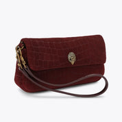 Kurt Geiger Pickle Crocodile-Effect Suede Shoulder Bag