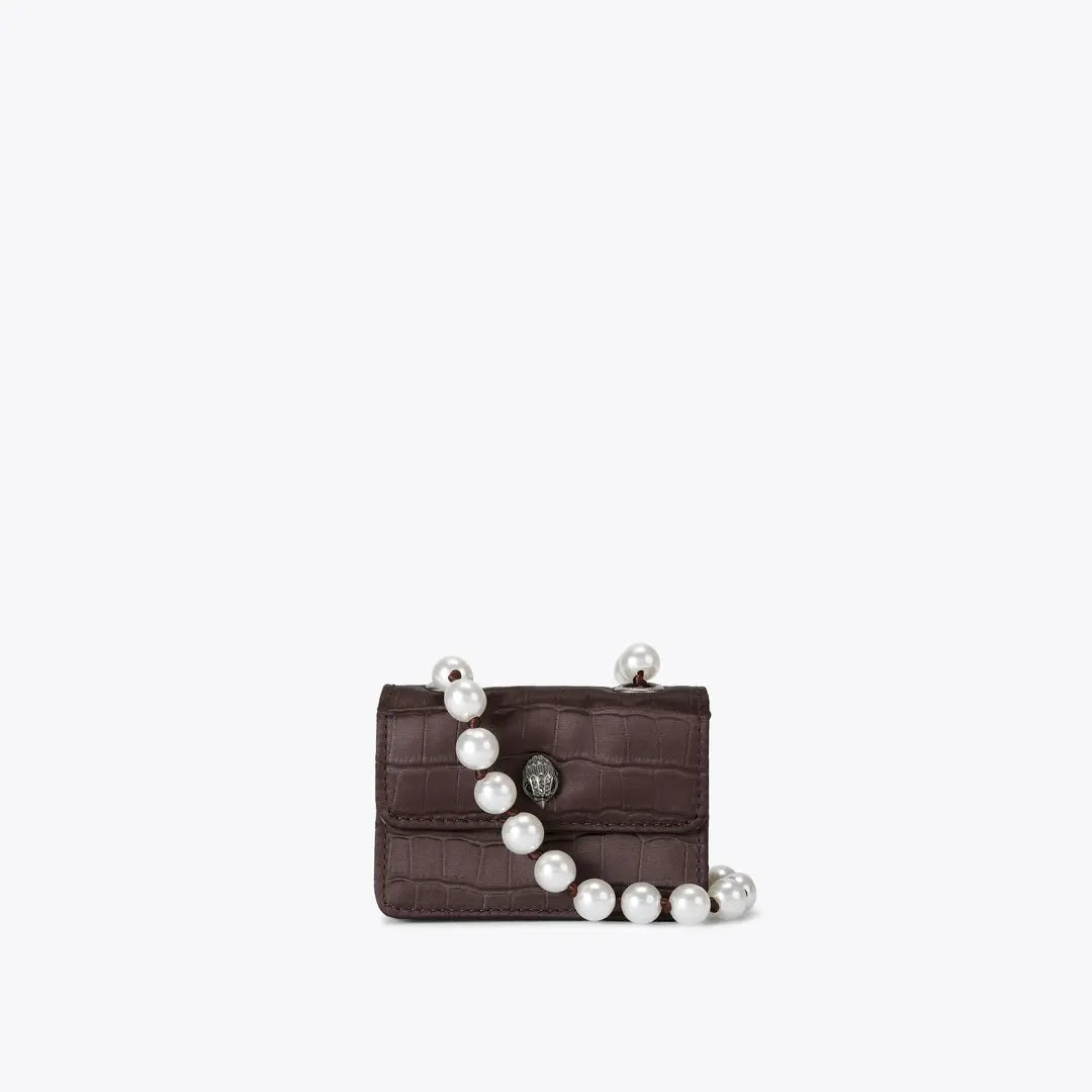 Borsa Micro Kensington Beads in nylon con stampa effetto coccodrillo Kurt Geiger