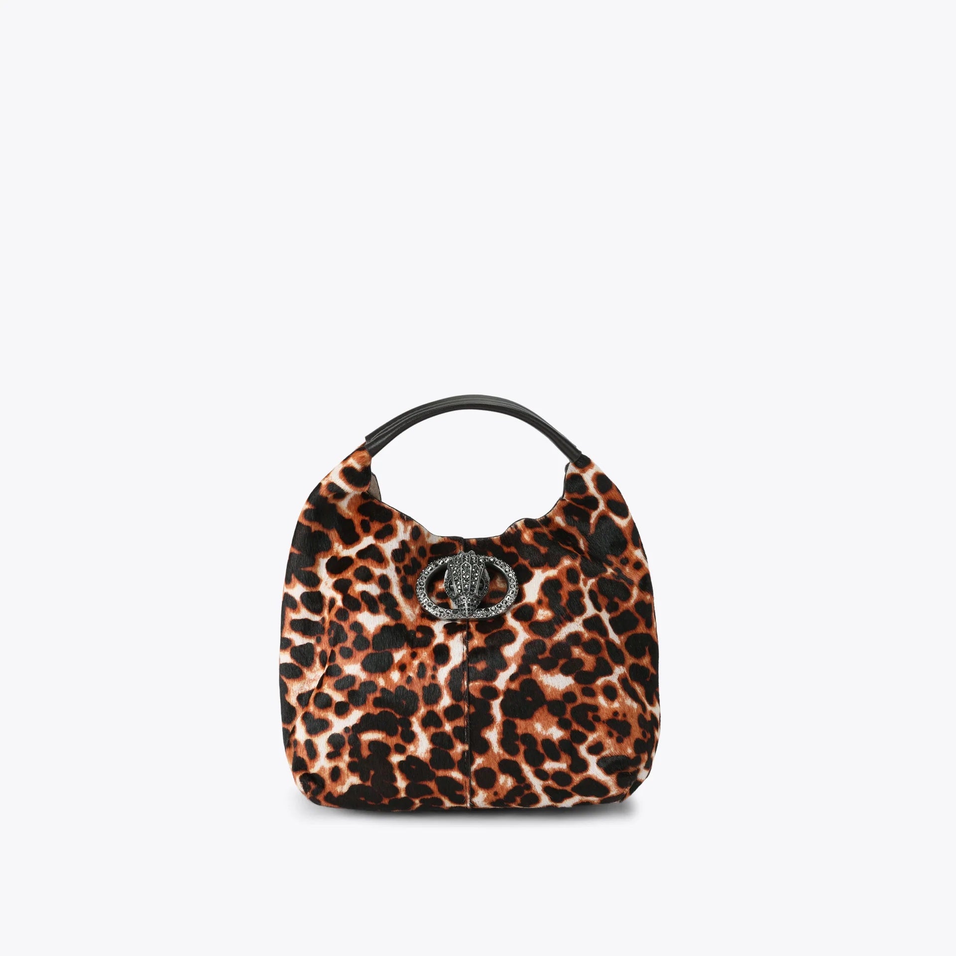 Borsa Chelsea Small Slouch Hobo in pelle di vitello con stampa leopardata Kurt Geiger