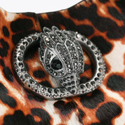 Borsa Chelsea Small Slouch Hobo in pelle di vitello con stampa leopardata Kurt Geiger