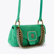 Borsa Mini Pimlico Bag Chain in pelle scamosciata con stampa coccodrillo Kurt Geiger