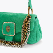 Borsa Mini Pimlico Bag Chain in pelle scamosciata con stampa coccodrillo Kurt Geiger
