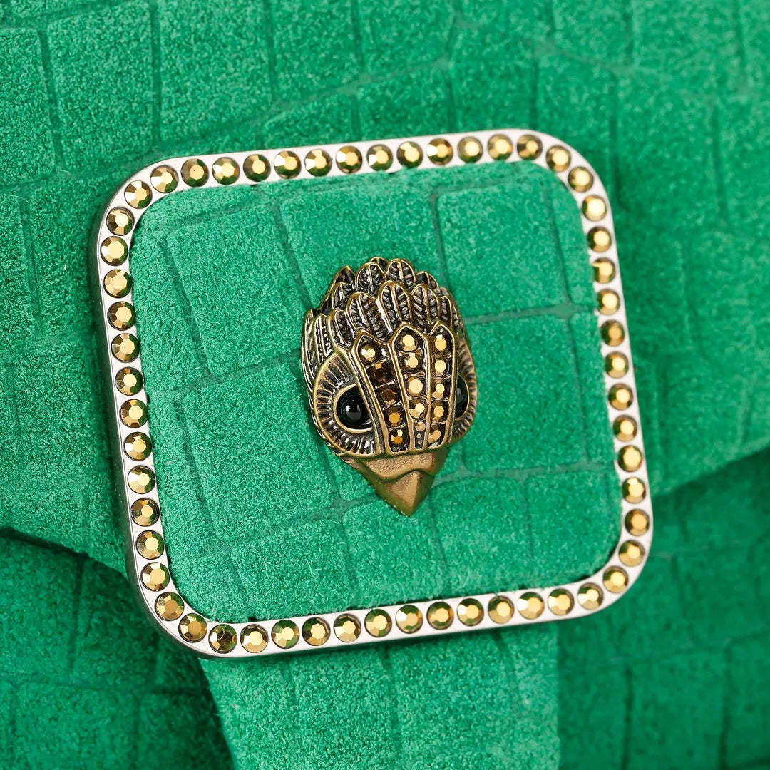 Borsa Mini Pimlico Bag Chain in pelle scamosciata con stampa coccodrillo Kurt Geiger