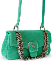 Borsa Pimlico Bag Chain in pelle scamosciata con stampa coccodrillo Kurt Geiger