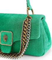 Borsa Pimlico Bag Chain in pelle scamosciata con stampa coccodrillo Kurt Geiger