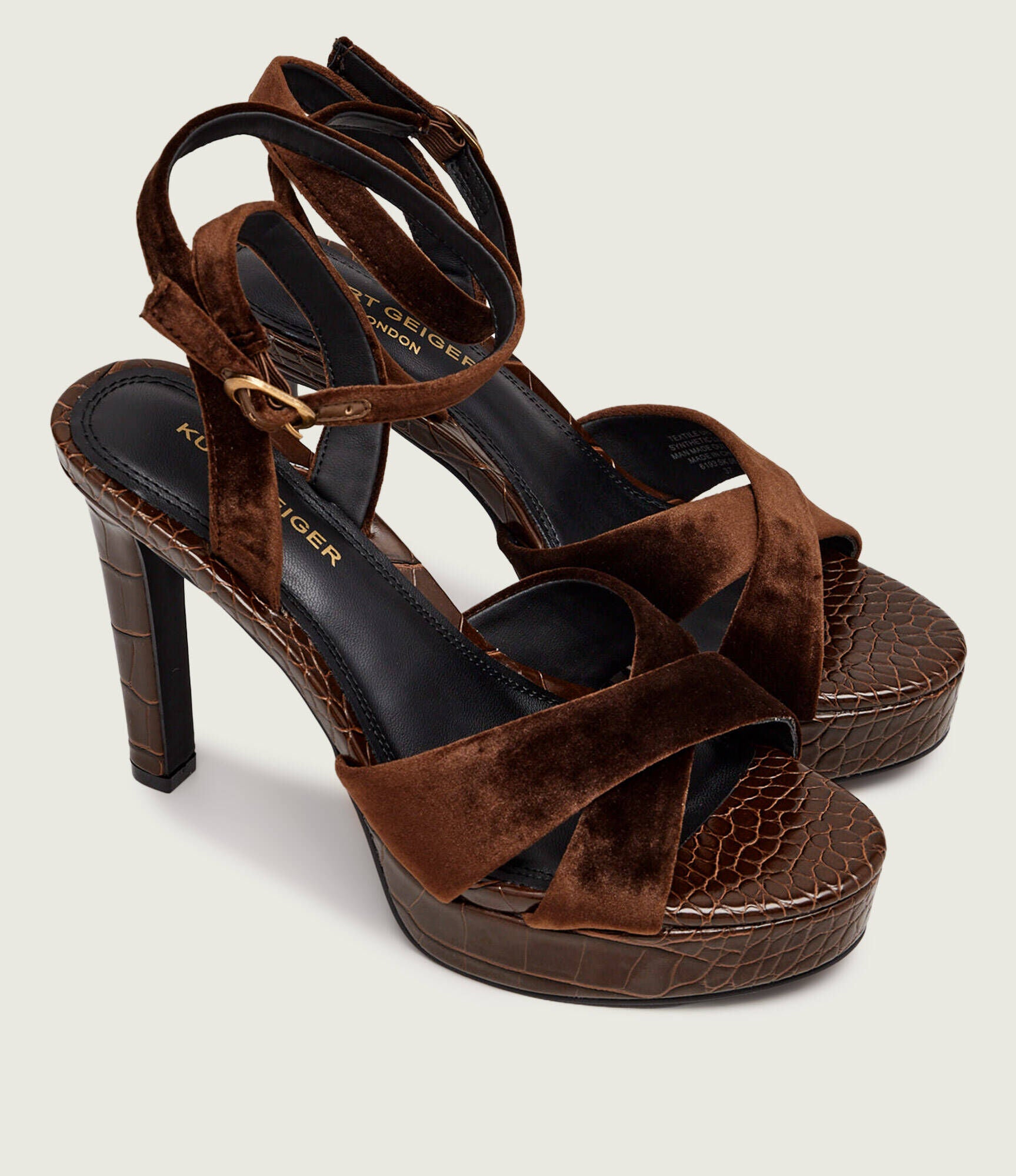 Sandali Sherbert Cross Sandal in velluto Kurt Geiger