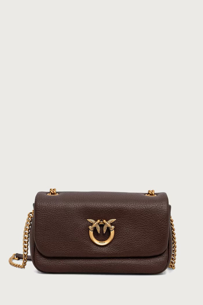 Borsa a spalla Click Soft Horizontal Mini in pelle Pinko