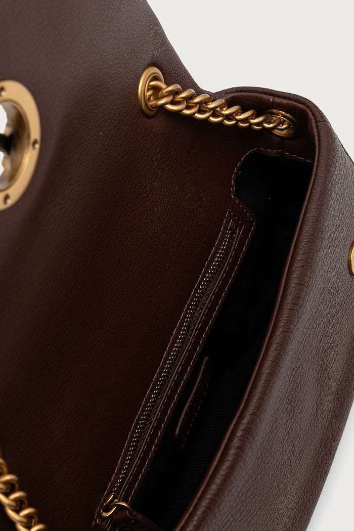 Borsa a spalla Click Soft Horizontal Mini in pelle Pinko