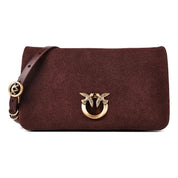 Pinko Click Soft Horizontal Mini Suede Shoulder Bag