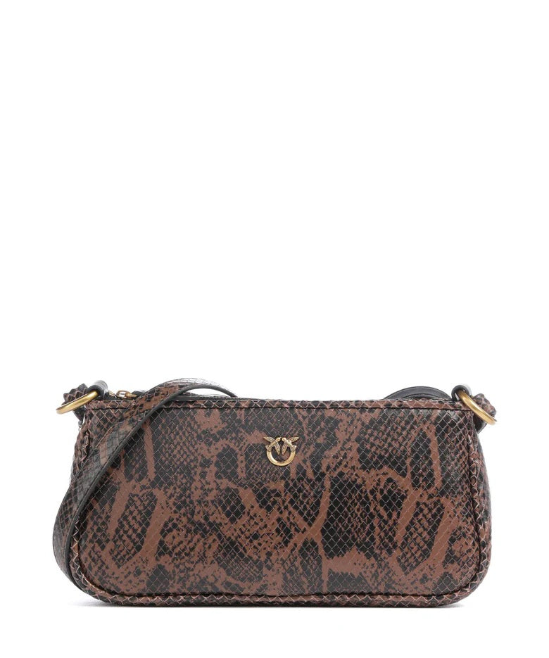 Pinko Half Moon Horizontal Mini leather crossbody bag