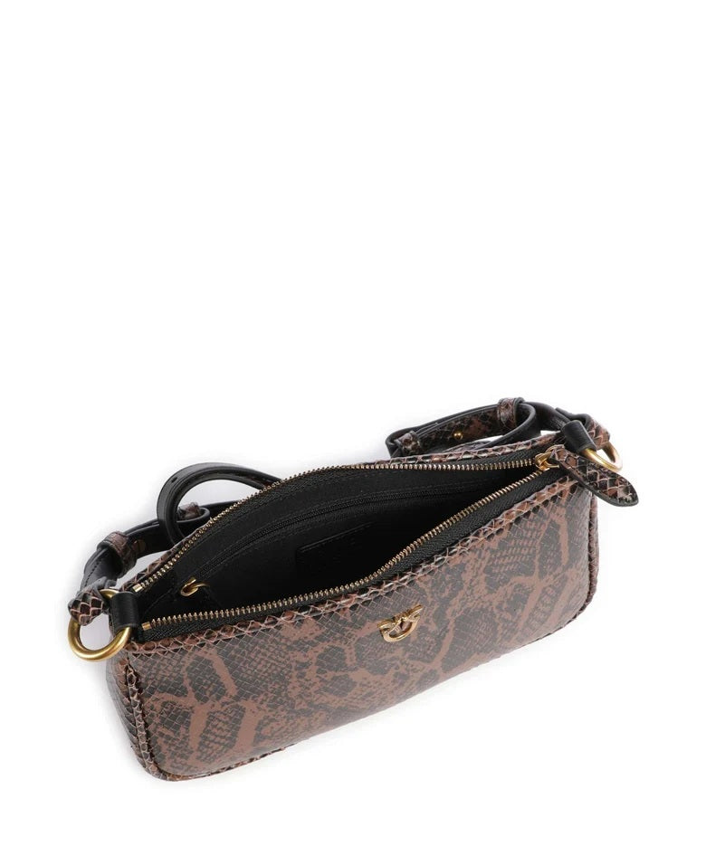 Pinko Half Moon Horizontal Mini leather crossbody bag