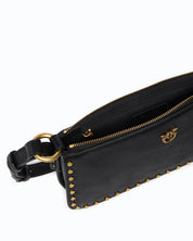 Borsa Half Moon Horizontal Mini Studs in pelle Pinko