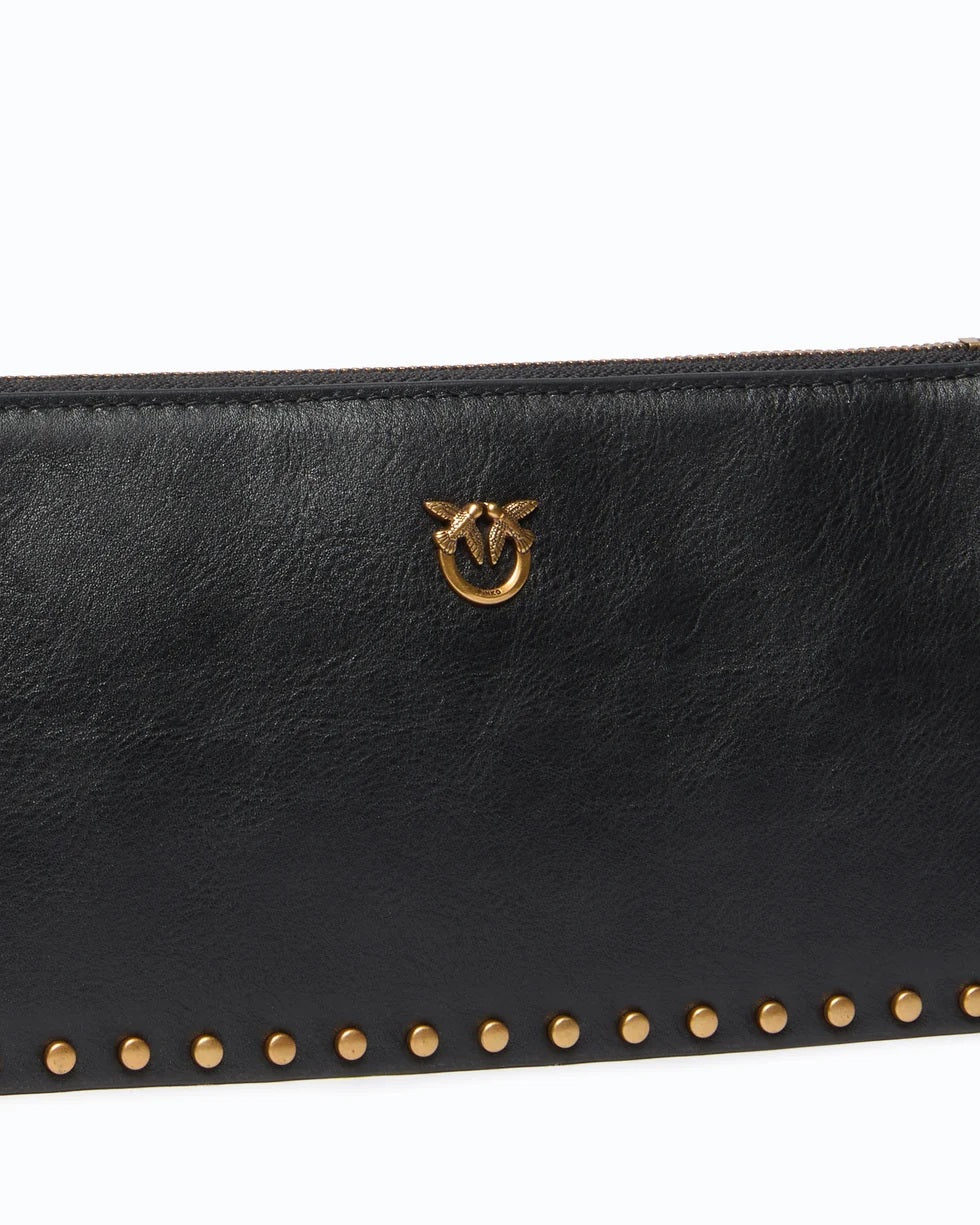 Borsa Half Moon Horizontal Mini Studs in pelle Pinko