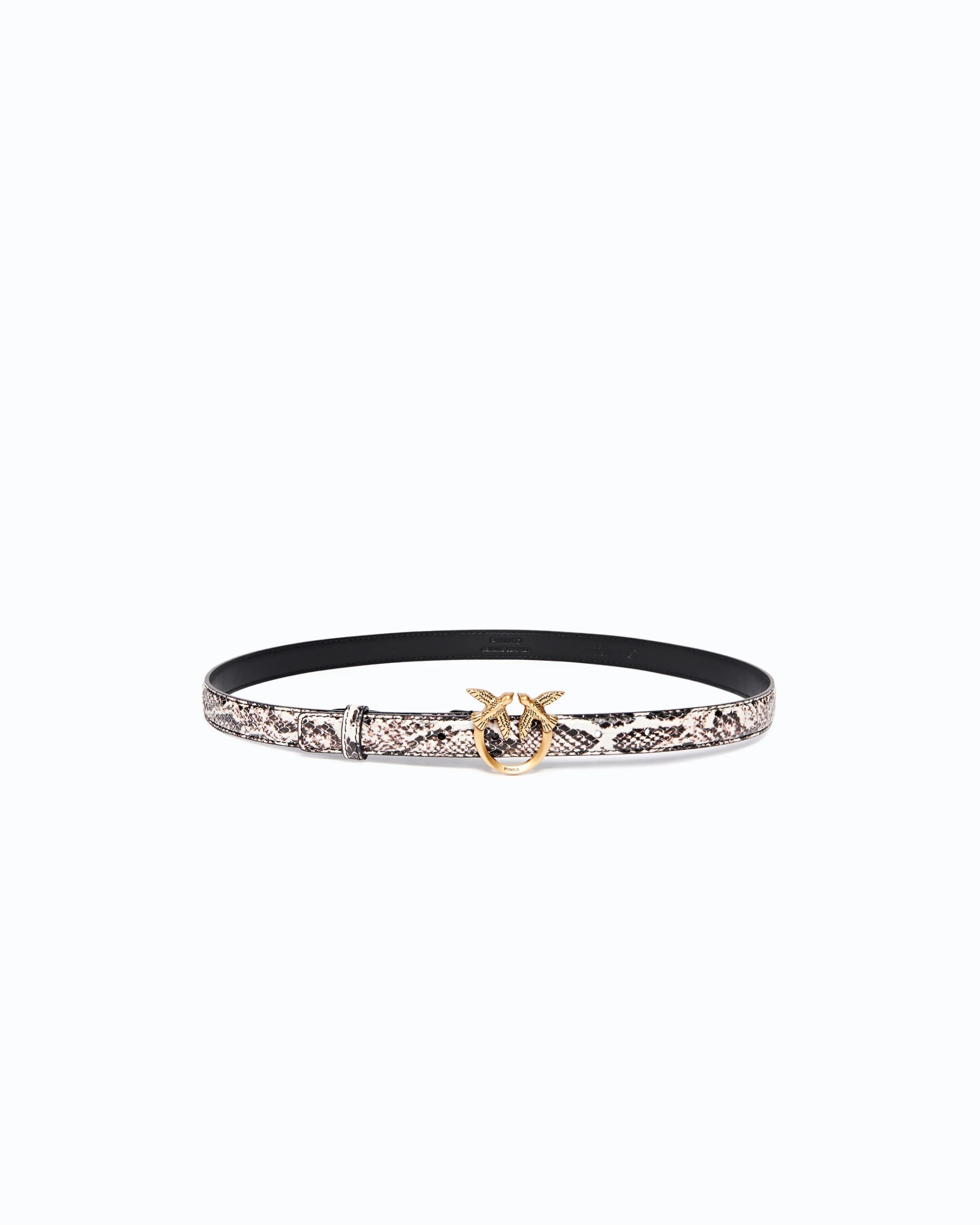 Pinko Love Berry H2 python-print leather belt