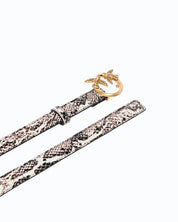 Pinko Love Berry H2 python-print leather belt