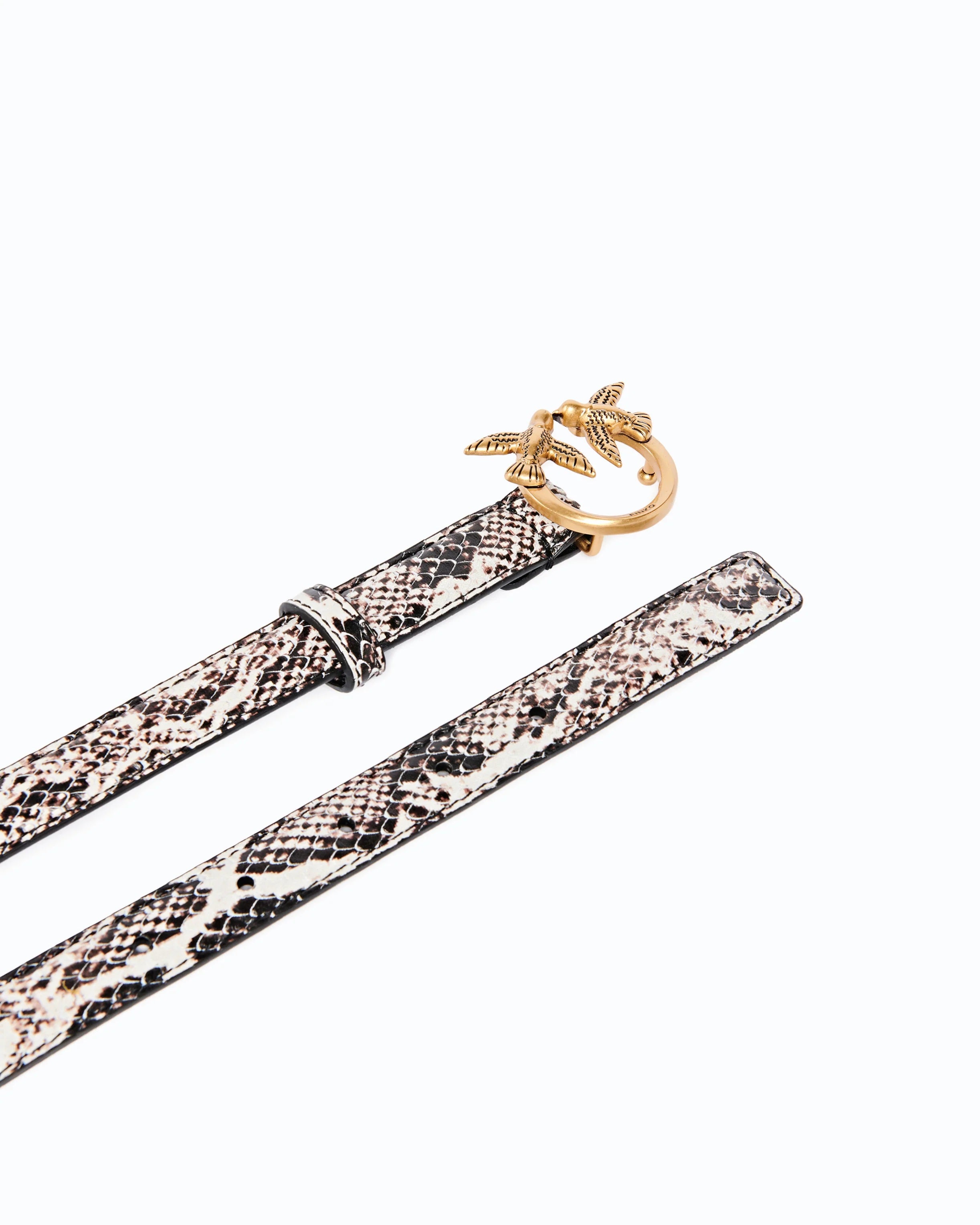 Pinko Love Berry H2 python-print leather belt
