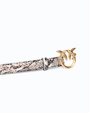 Pinko Love Berry H2 python-print leather belt